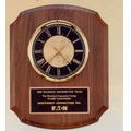 American Walnut Wall Clock w/ Diamond Spun Bezel (10 1/2"x13")